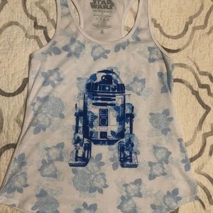 Star Wars R2-D2 blue and white tank top